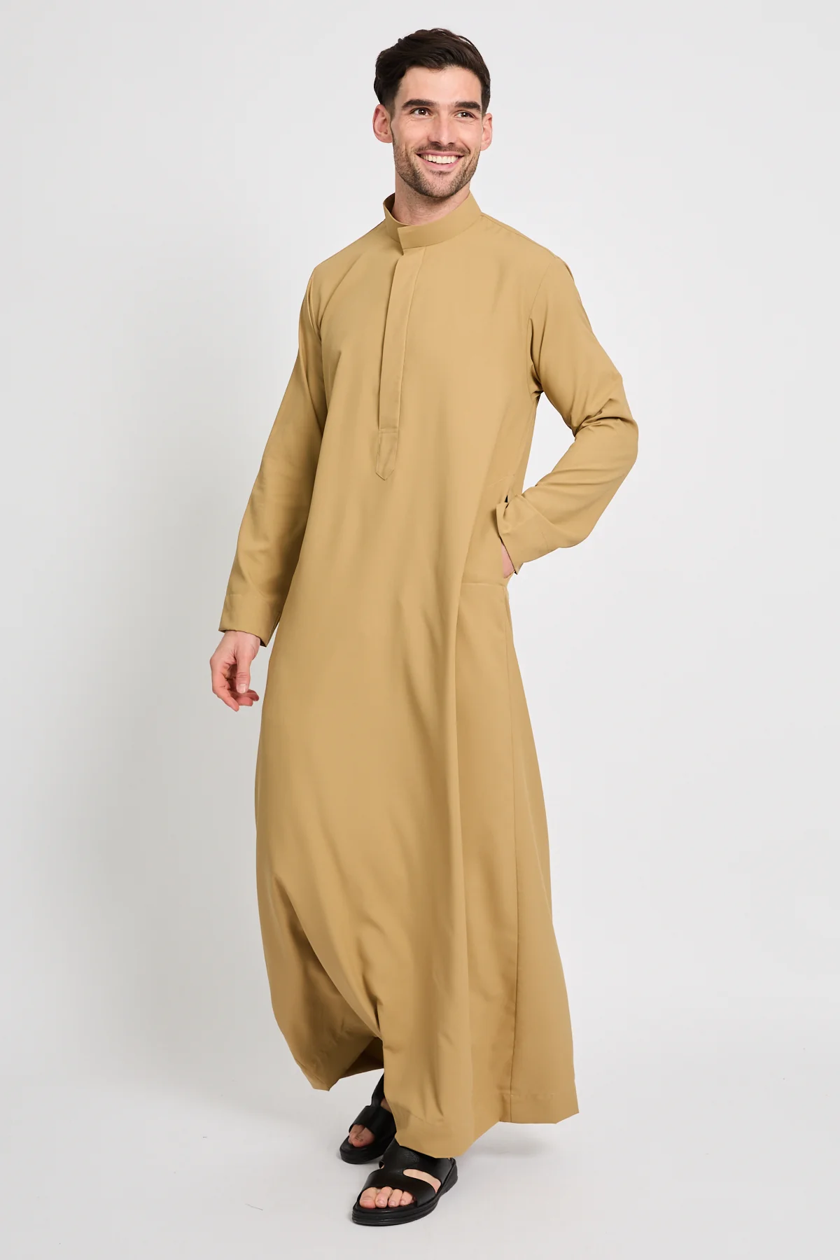 Premium Kuwaiti Thobe - Saffron Sand