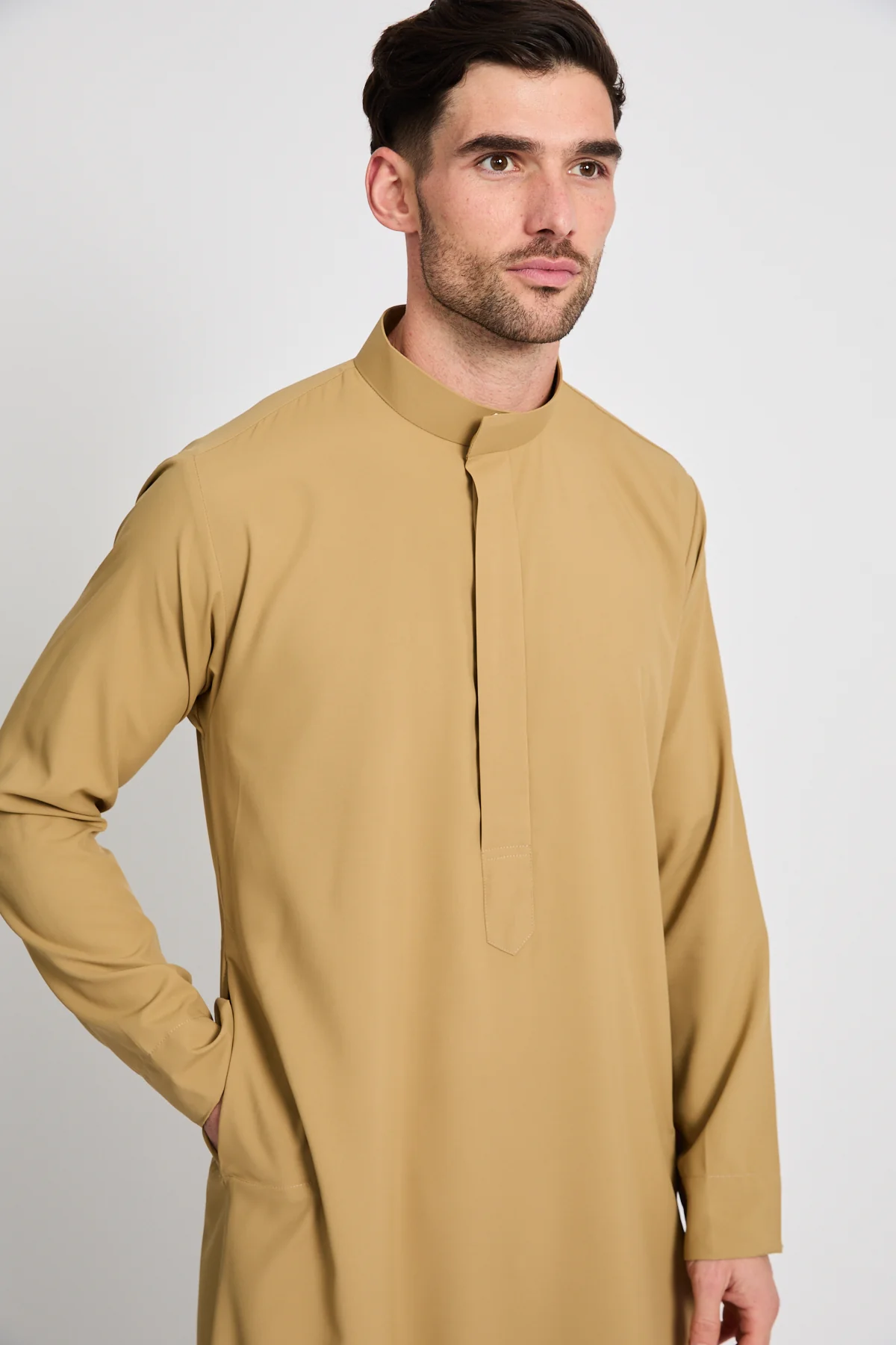 Premium Kuwaiti Thobe - Saffron Sand - Image 4