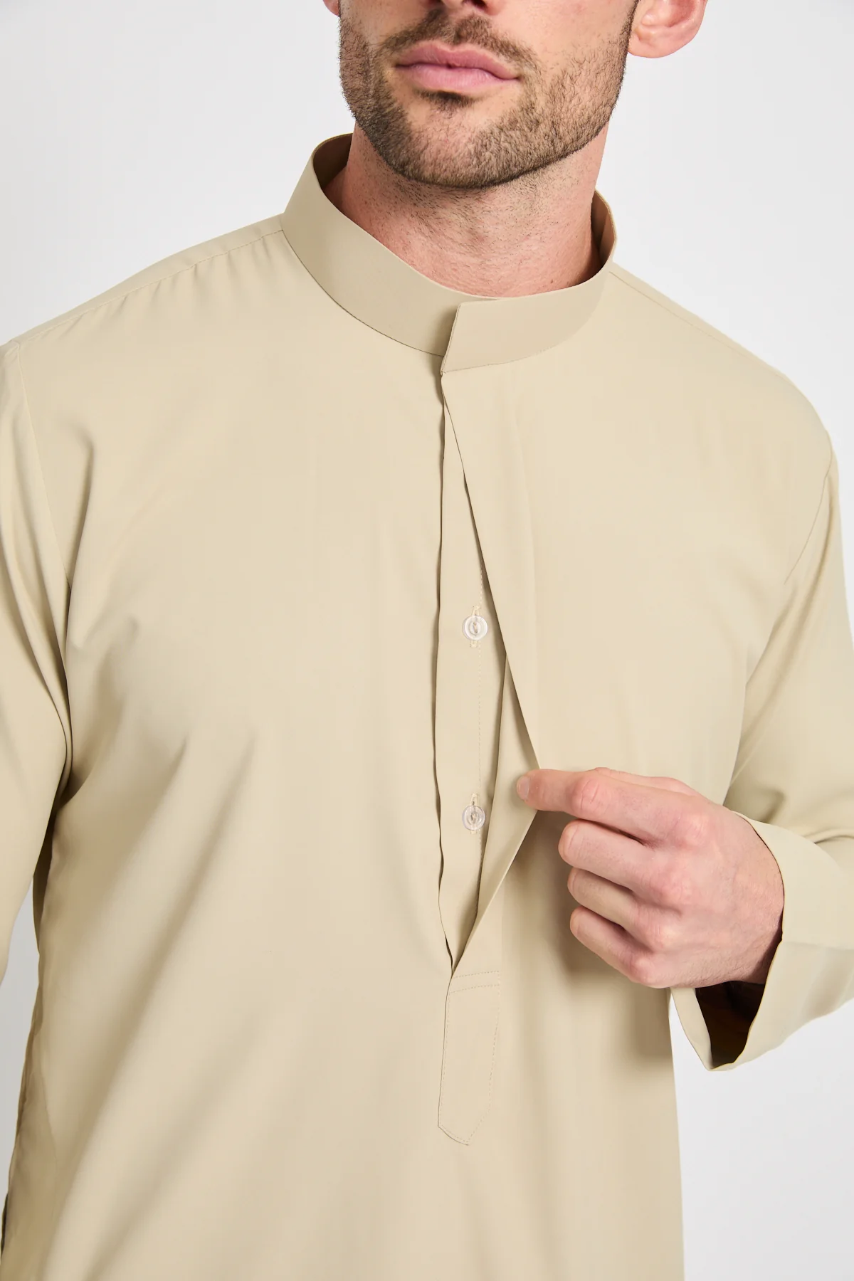 Premium Kuwaiti Thobe - Sahara Beige - Image 2