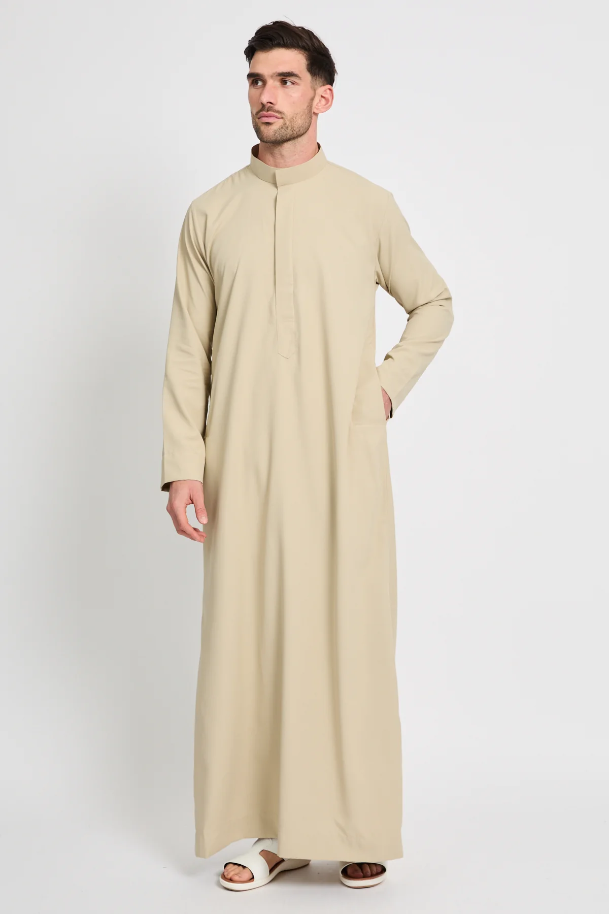 Premium Kuwaiti Thobe - Sahara Beige - Image 7