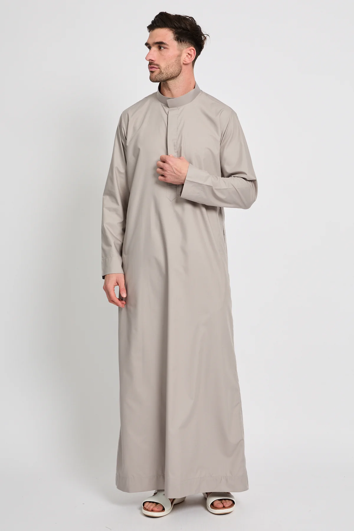 Premium Kuwaiti Thobe - Smoked Dove - Image 8