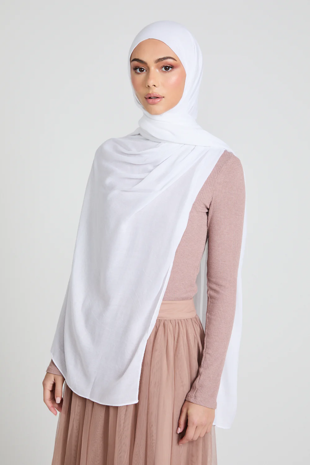 Premium Maxi Modal Hijab - White - Image 2