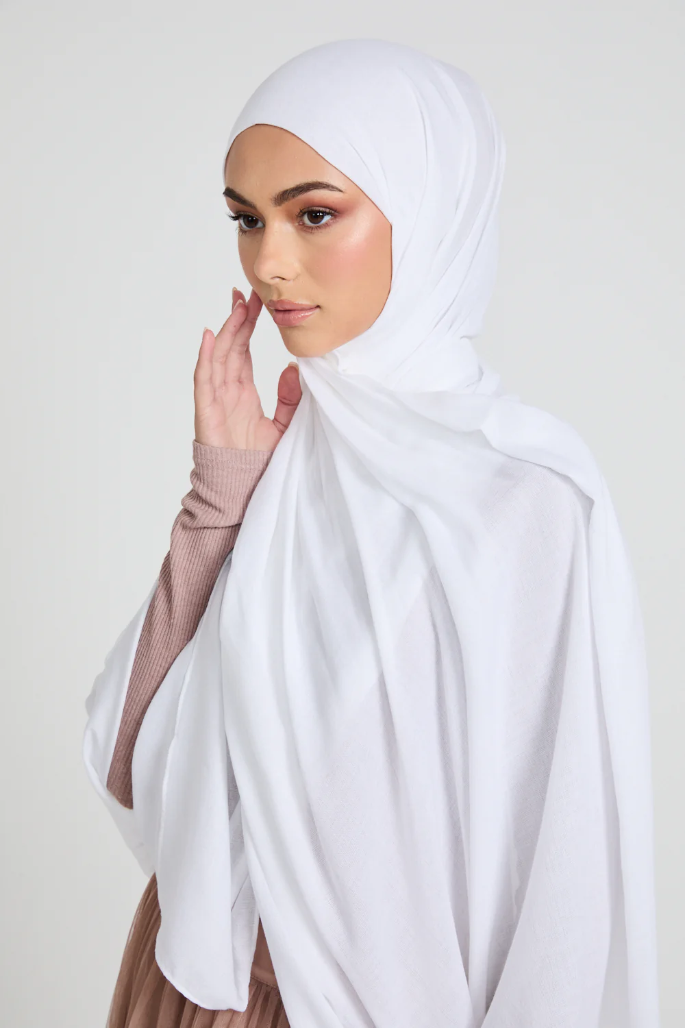 Premium Maxi Modal Hijab - White - Image 3
