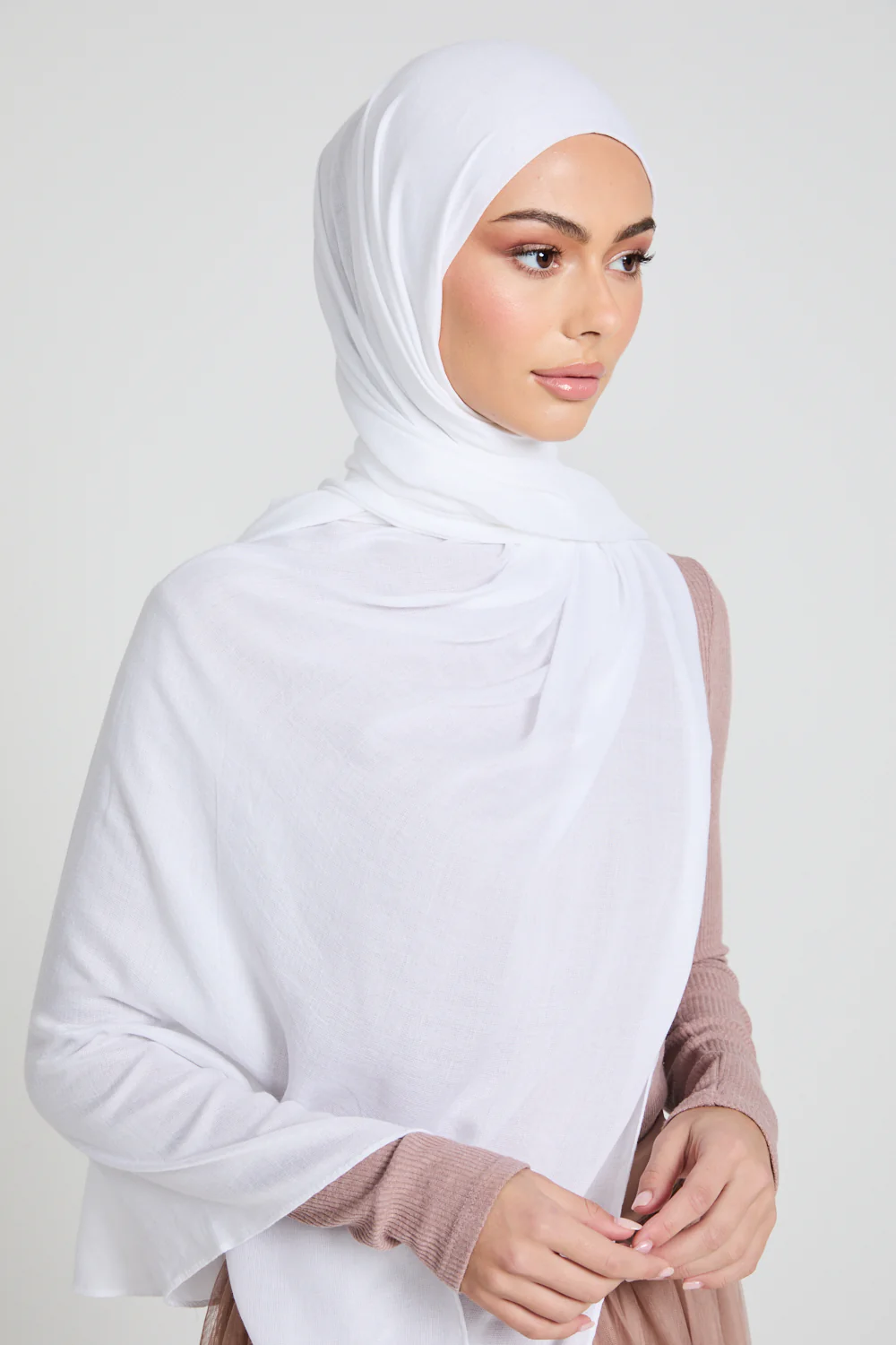 Premium Maxi Modal Hijab - White - Image 4