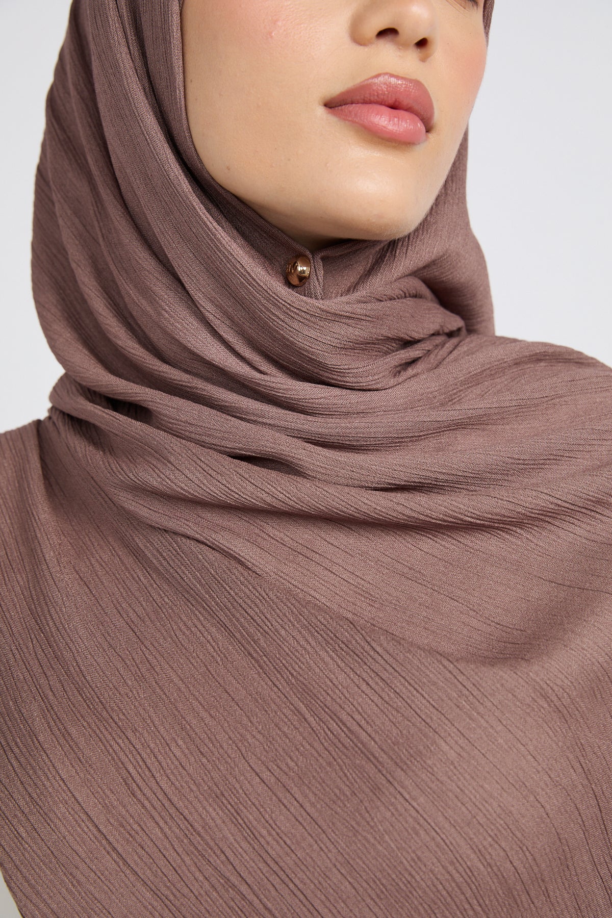 Premium Modal Crinkle Hijab - Cocoa Rose - Image 5