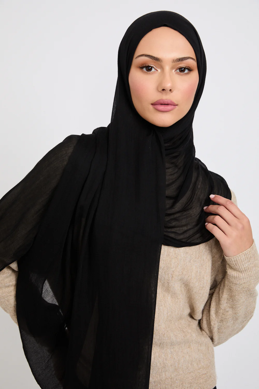 Premium Modal Matt Hijab - Black - Image 3
