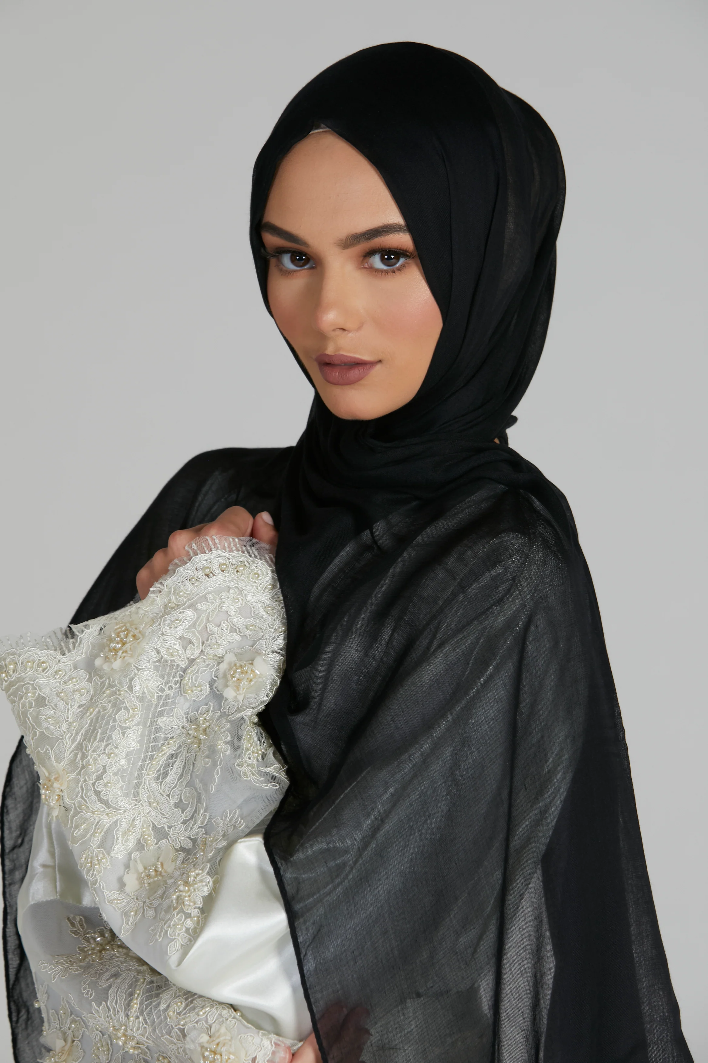 Premium Modal Matt Hijab - Black - Image 8