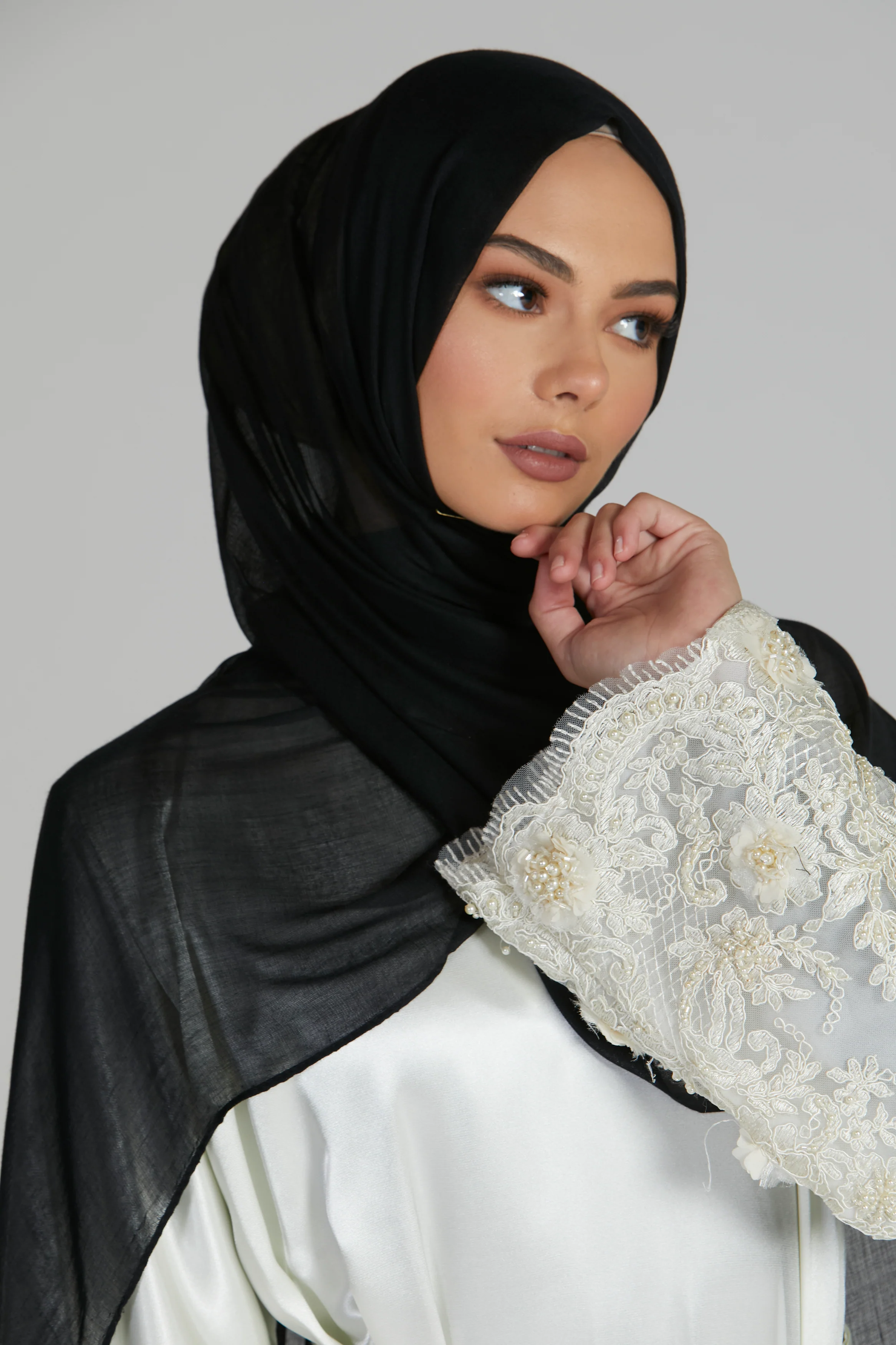 Premium Modal Matt Hijab - Black - Image 9