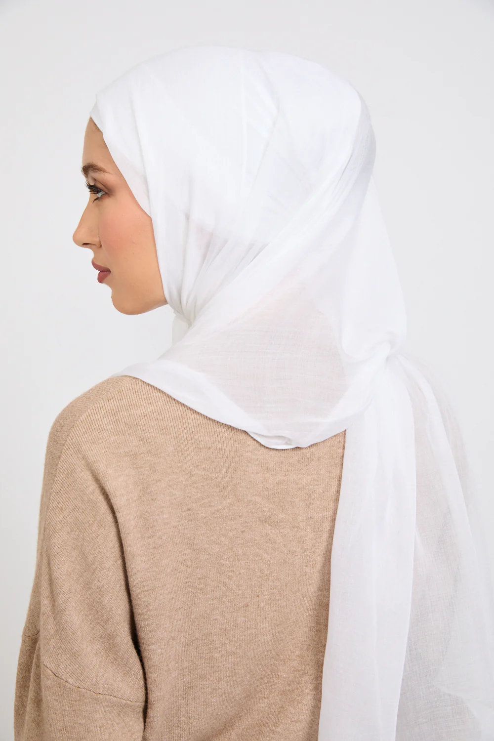 Premium Modal Matt Hijab - Lucent White - Image 5