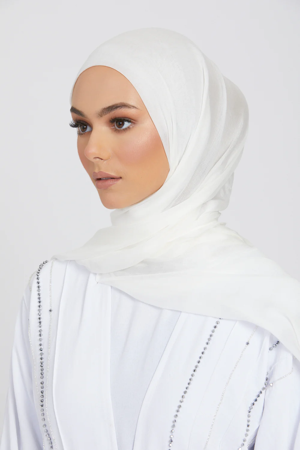 Premium Modal Matt Hijab - Lucent White - Image 6