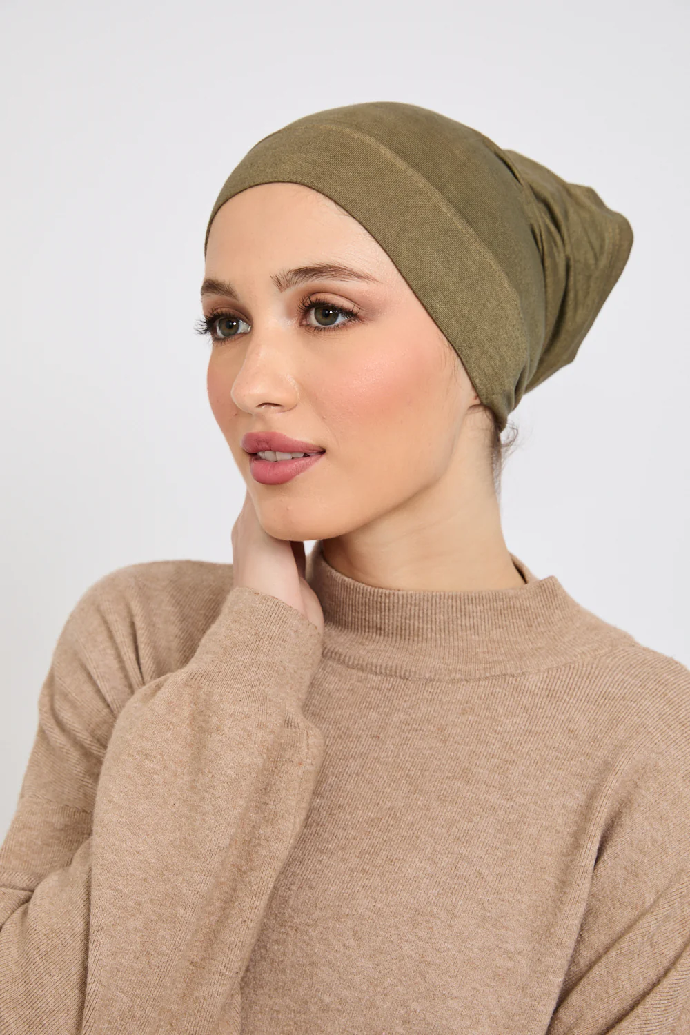 Premium Modal Matt Hijab - Smokey Olive - Image 2