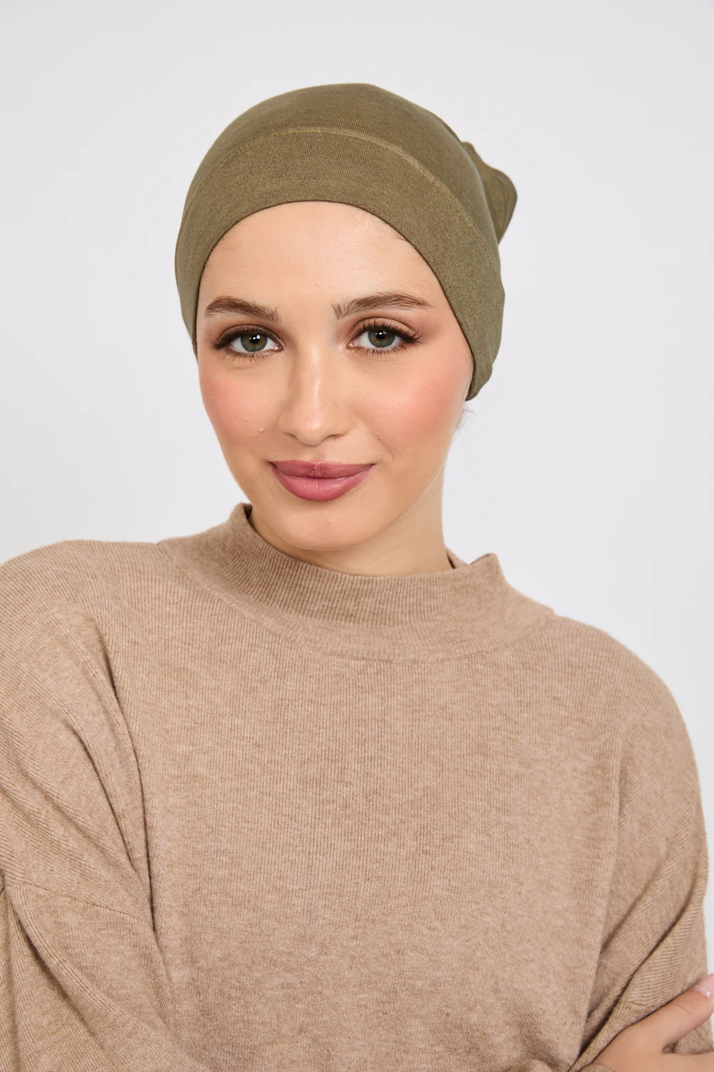 Premium Modal Matt Hijab - Smokey Olive - Image 4