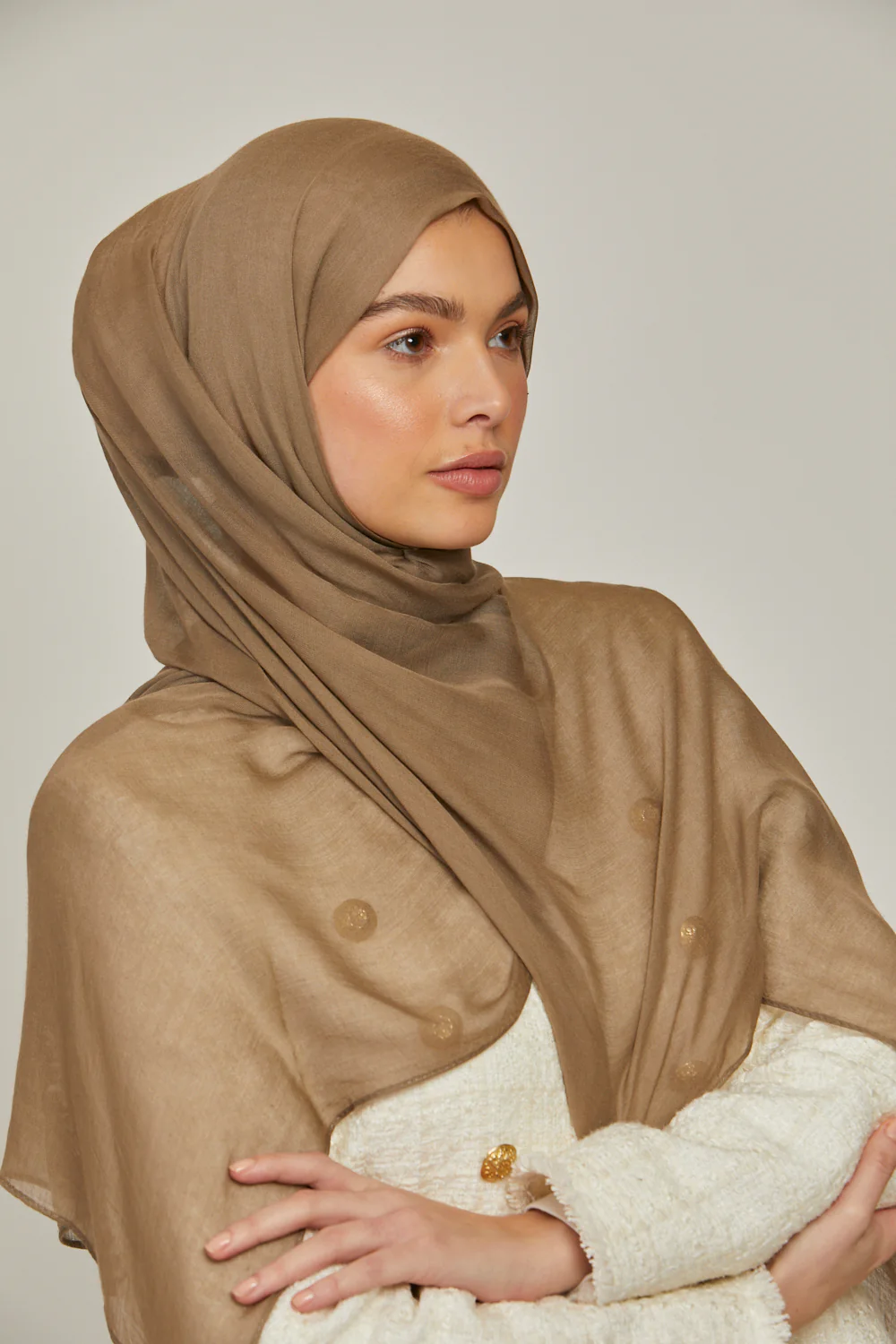 Premium Modal Matt Hijab - Taupe - Image 2