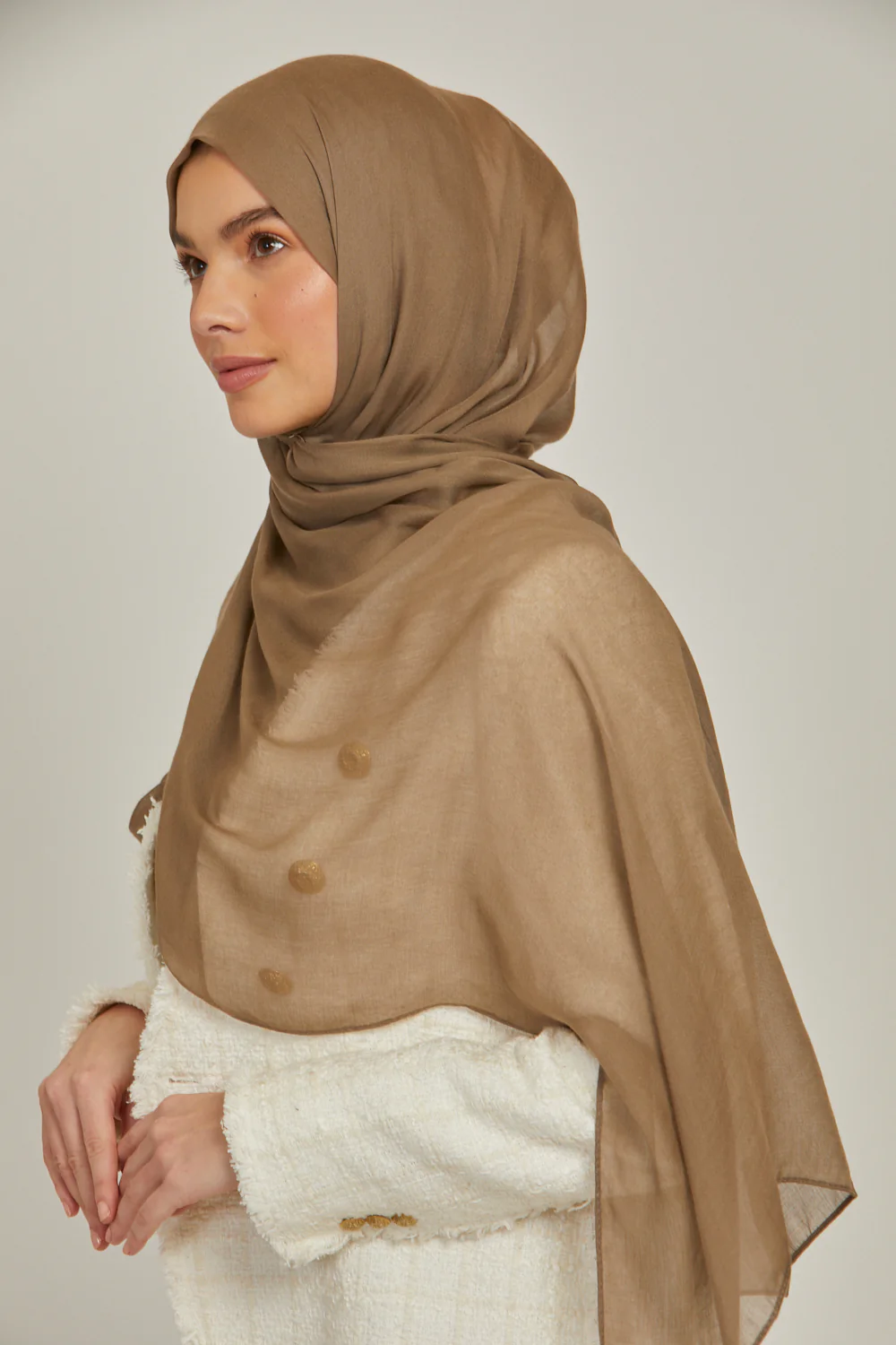 Premium Modal Matt Hijab - Taupe - Image 3