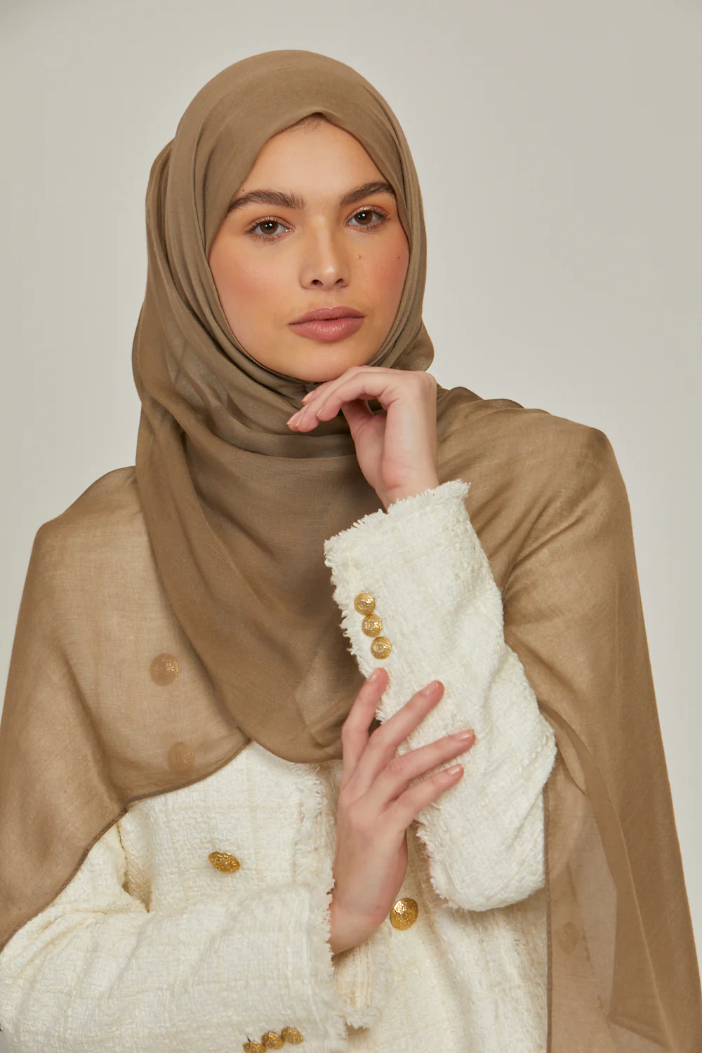 Premium Modal Matt Hijab - Taupe - Image 4