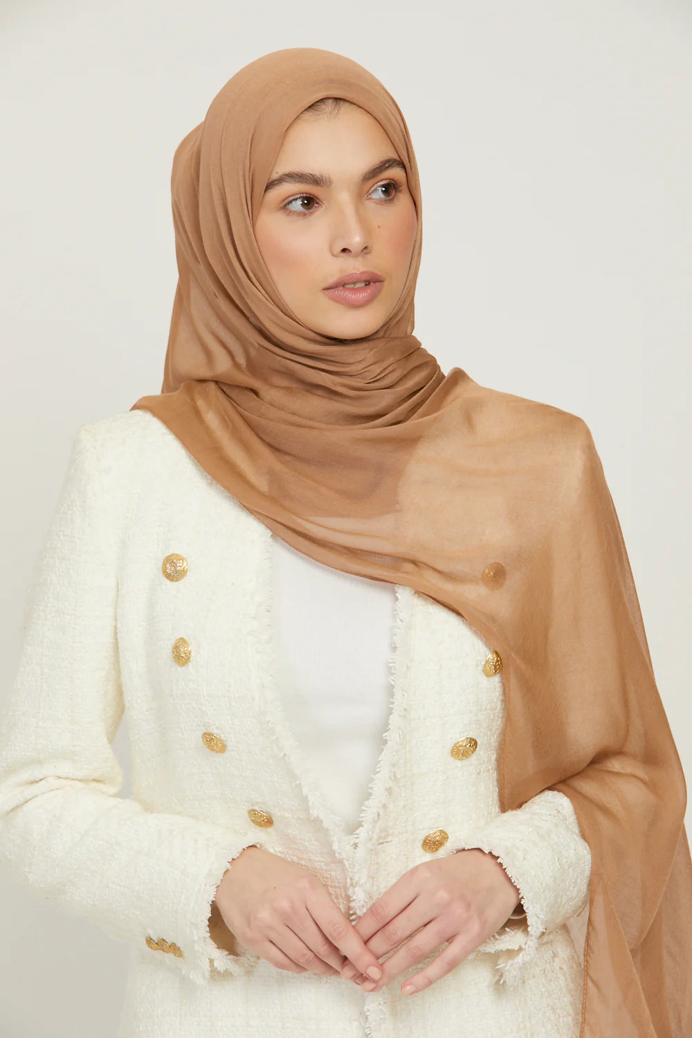 Premium Modal Matt Hijab - Truffle - Image 2