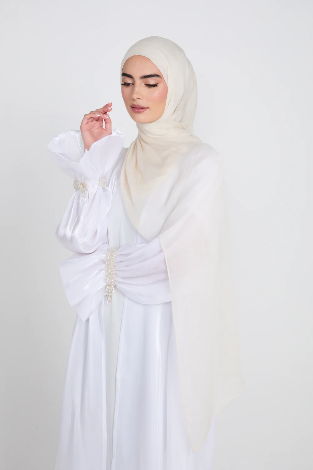 Premium Modal Matt Hijab - White Onyx - Image 5