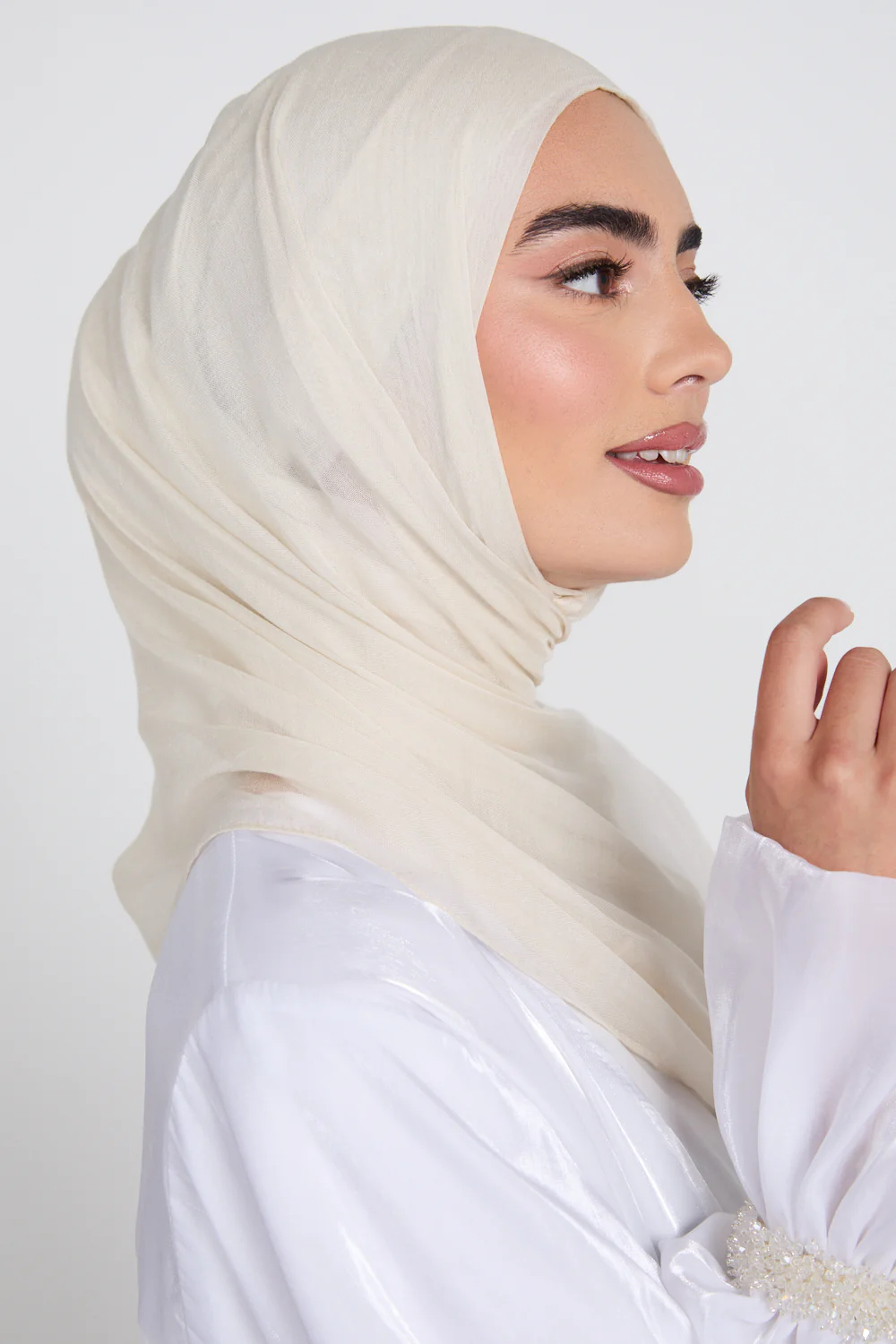 Premium Modal Matt Hijab - White Onyx - Image 8