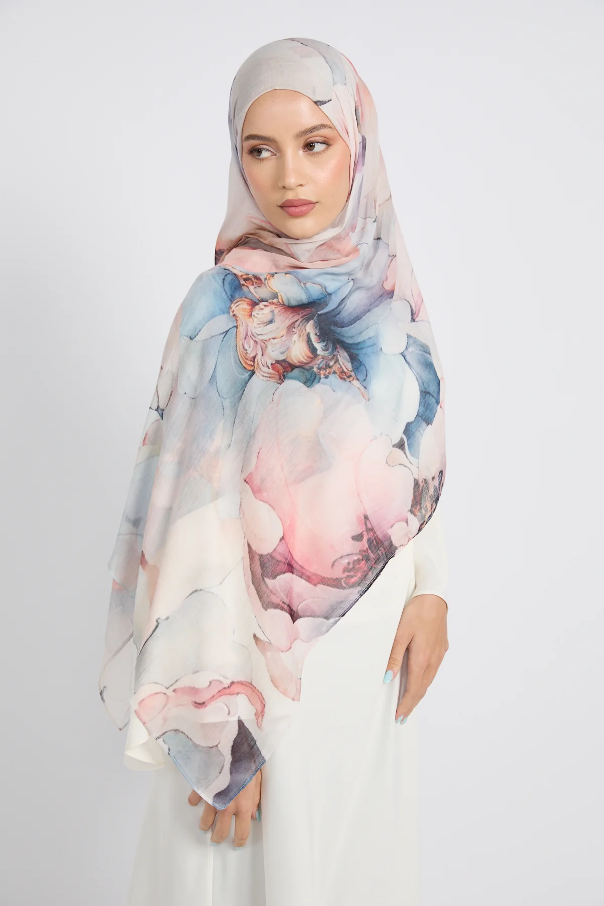 Premium Modal Printed Hijab - Celestial Bloom