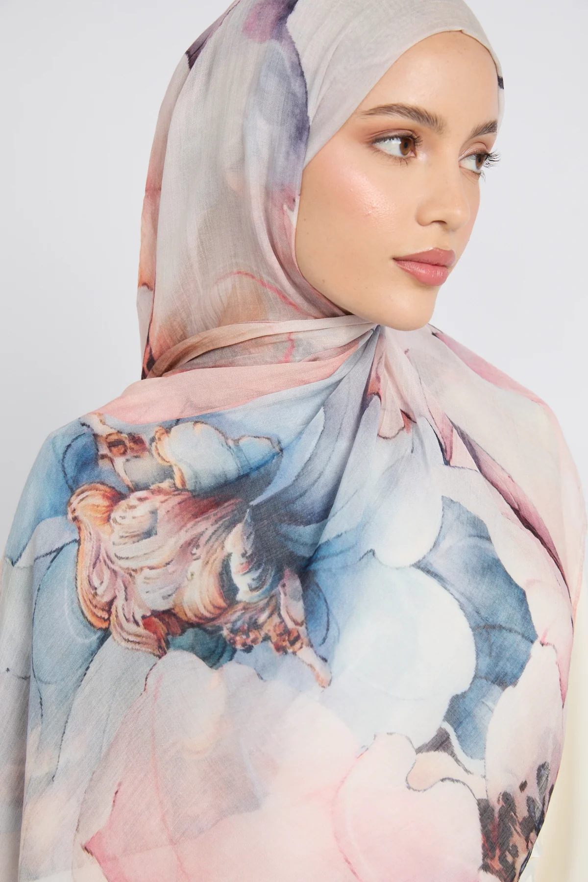 Premium Modal Printed Hijab - Celestial Bloom - Image 2