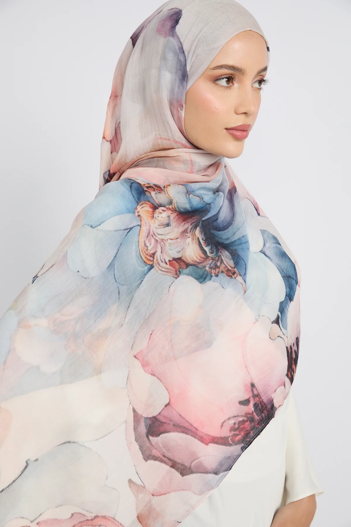 Premium Modal Printed Hijab - Celestial Bloom - Image 4