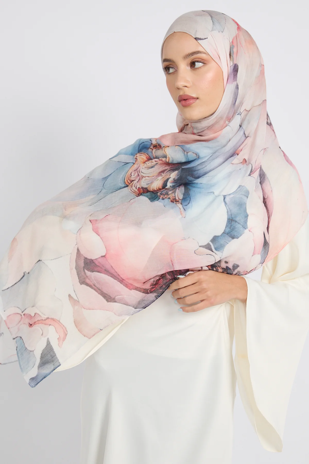 Premium Modal Printed Hijab - Celestial Bloom - Image 5