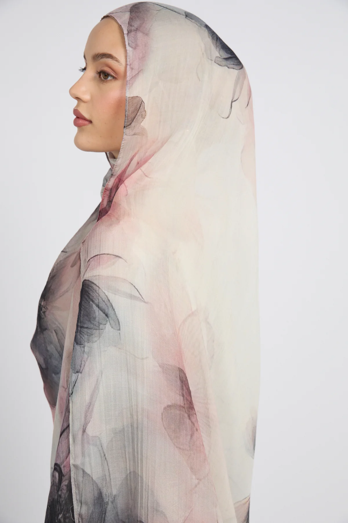 Premium Modal Printed Hijab - Rose Haze - Image 4