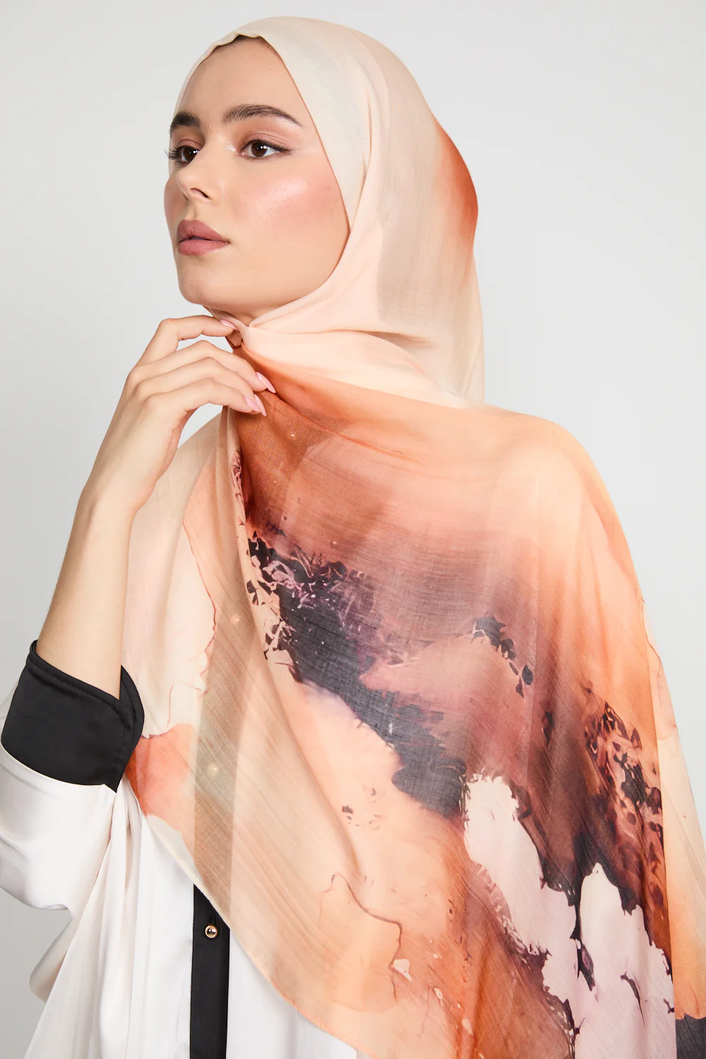 Premium Modal Printed Hijab - Sahara Sunset - Image 2