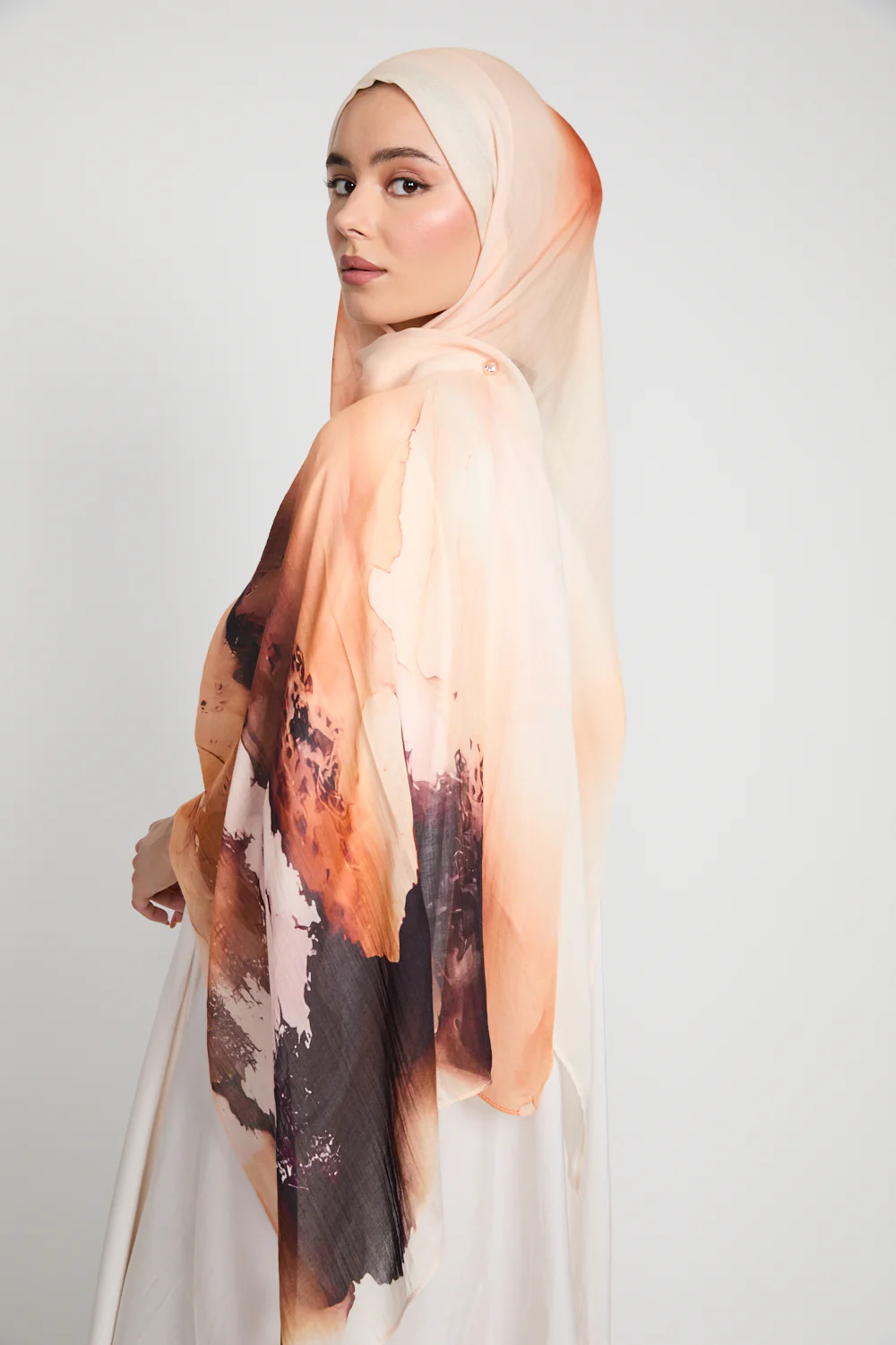 Premium Modal Printed Hijab - Sahara Sunset - Image 4