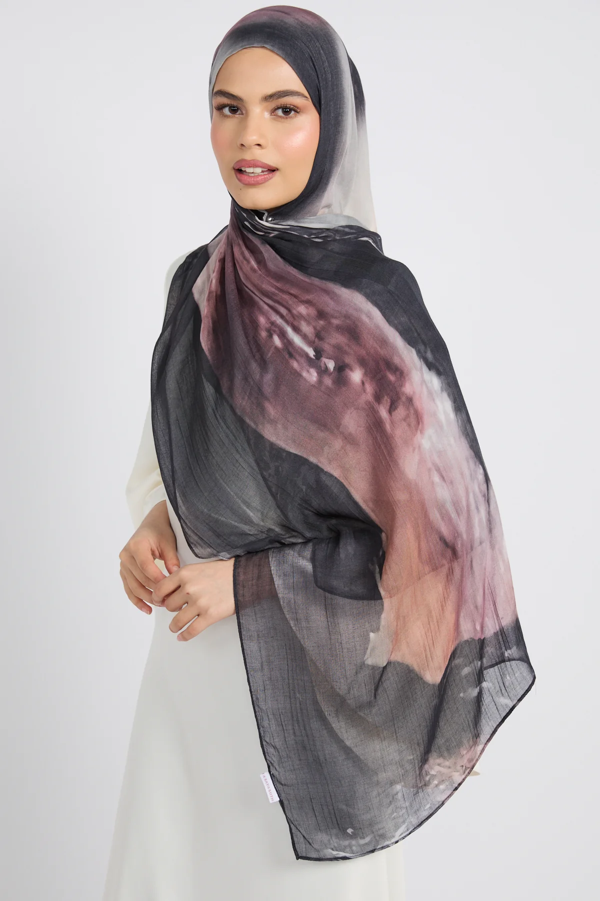 Premium Modal Printed Hijab - Twilight Ink
