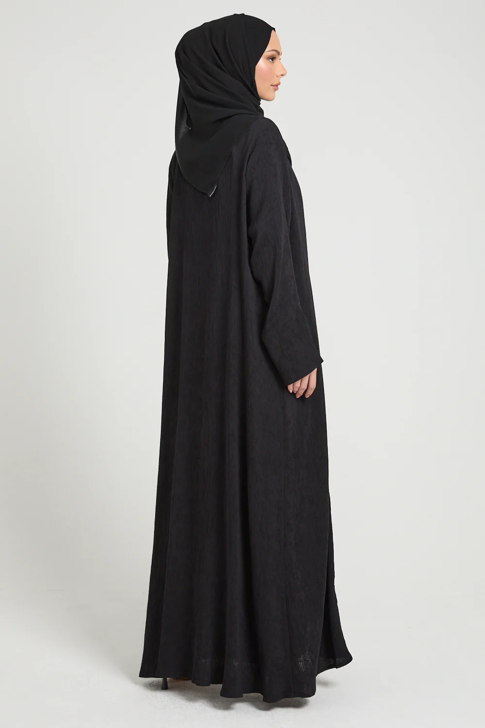 Premium Modern Muse Open Abaya - Black - Image 7