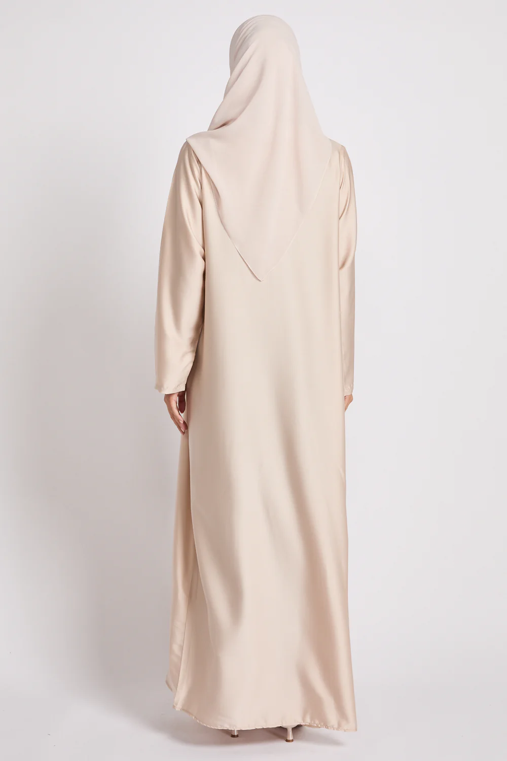 Premium Moonlit Pearl Satin Inner Slip Dress - LONG SLEEVE - Image 6
