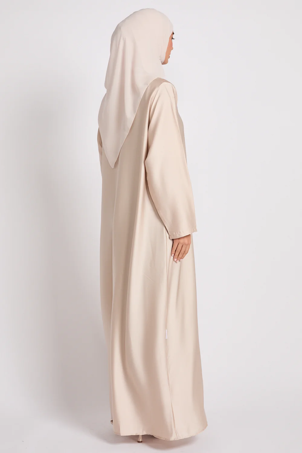 Premium Moonlit Pearl Satin Inner Slip Dress - LONG SLEEVE - Image 7