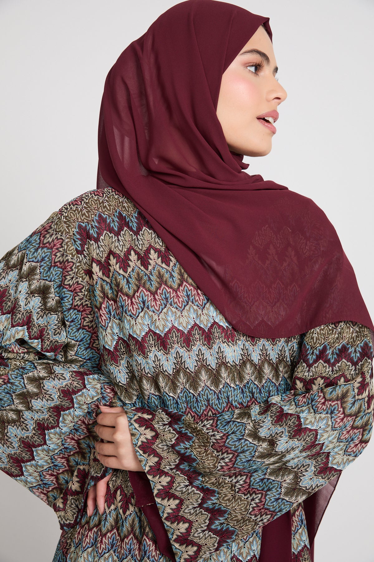 Premium Mosaic Dusk Open Abaya - Desert Jewel - LIMITED EDITION - Image 2