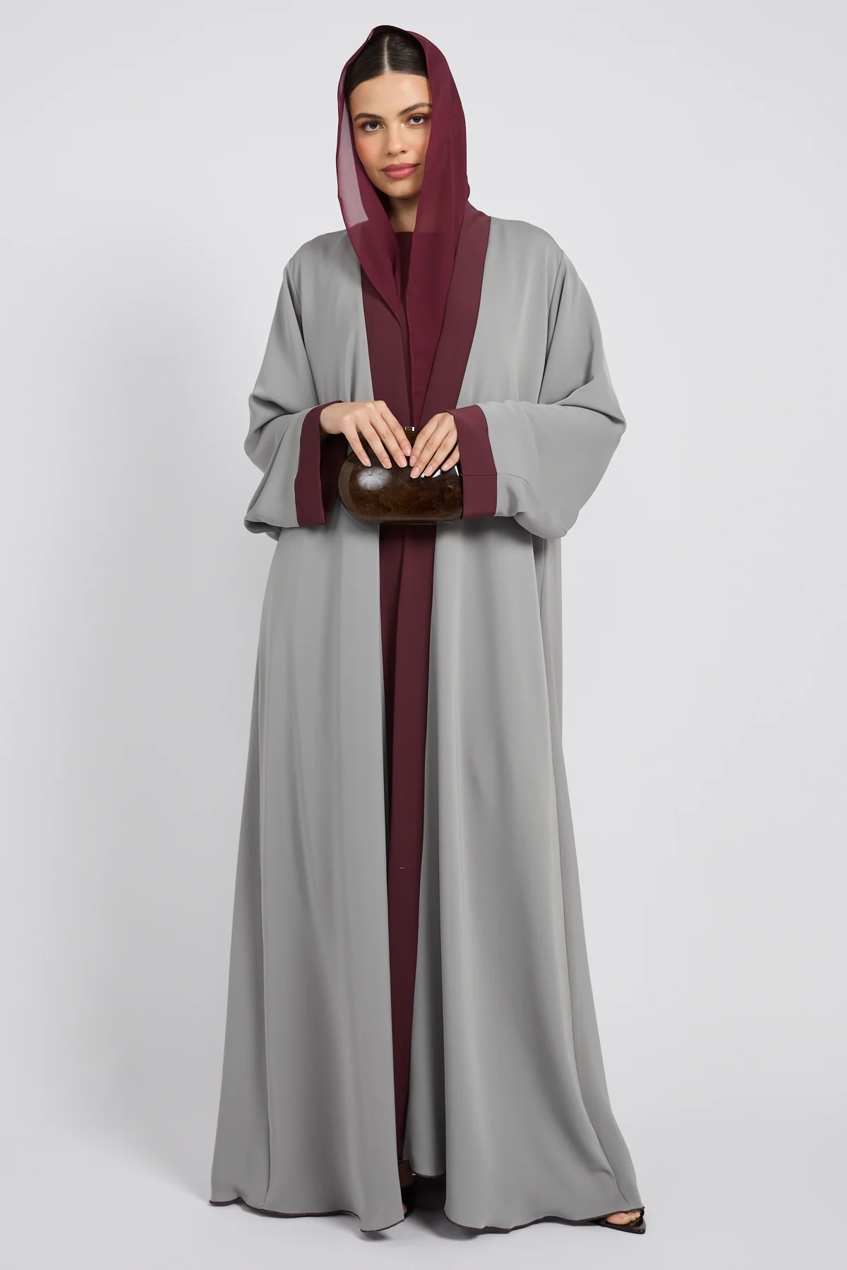 Premium Mulberry Dune Four Piece Abaya Set - Image 5