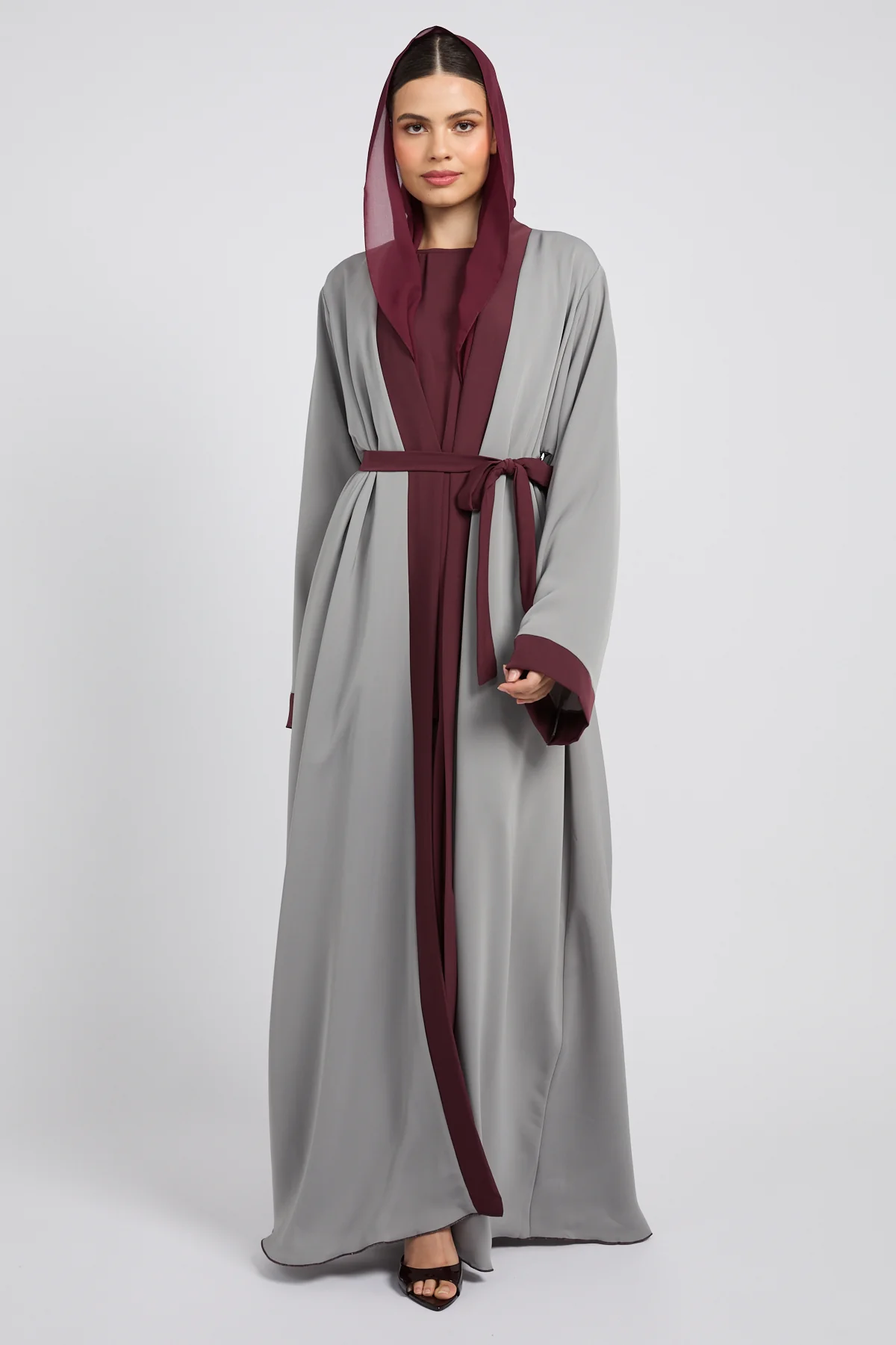Premium Mulberry Dune Four Piece Abaya Set - Image 6