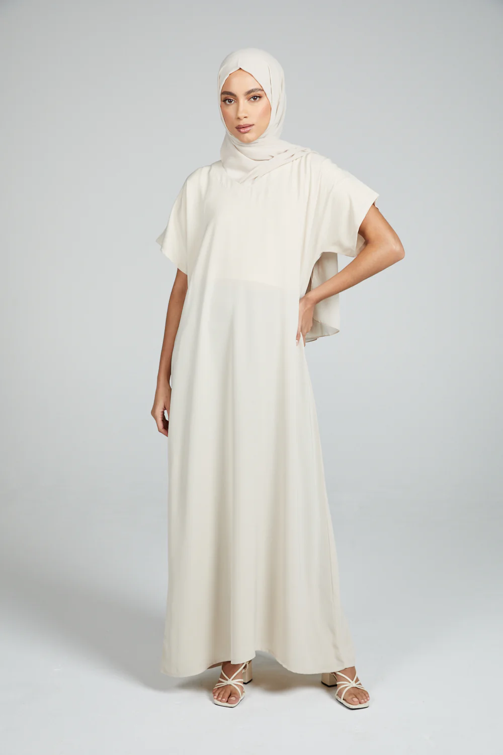 Premium Nidha Inner Slip Dress - Almond Milk
