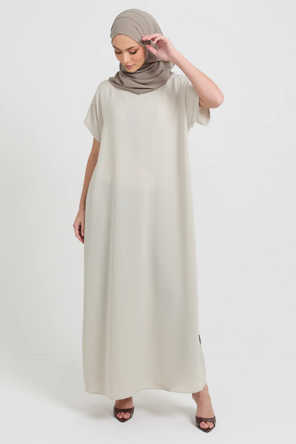 Premium Nidha Inner Slip Dress - Almond Sage - Image 3
