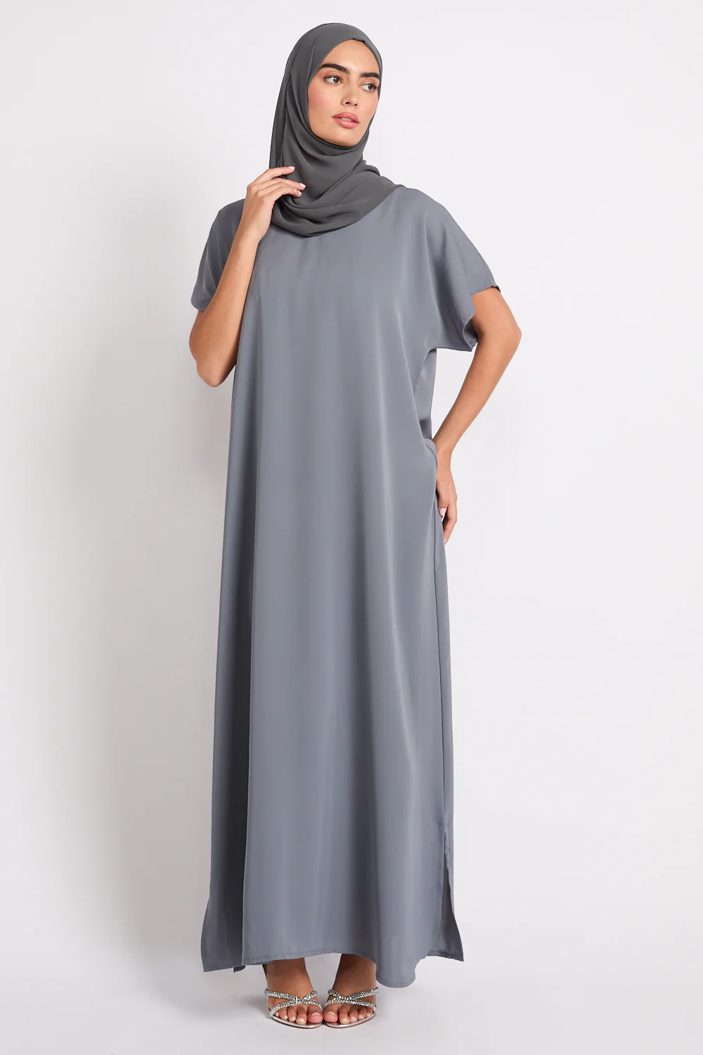 Premium Nidha Inner Slip Dress - Moonstone Grey - Image 3