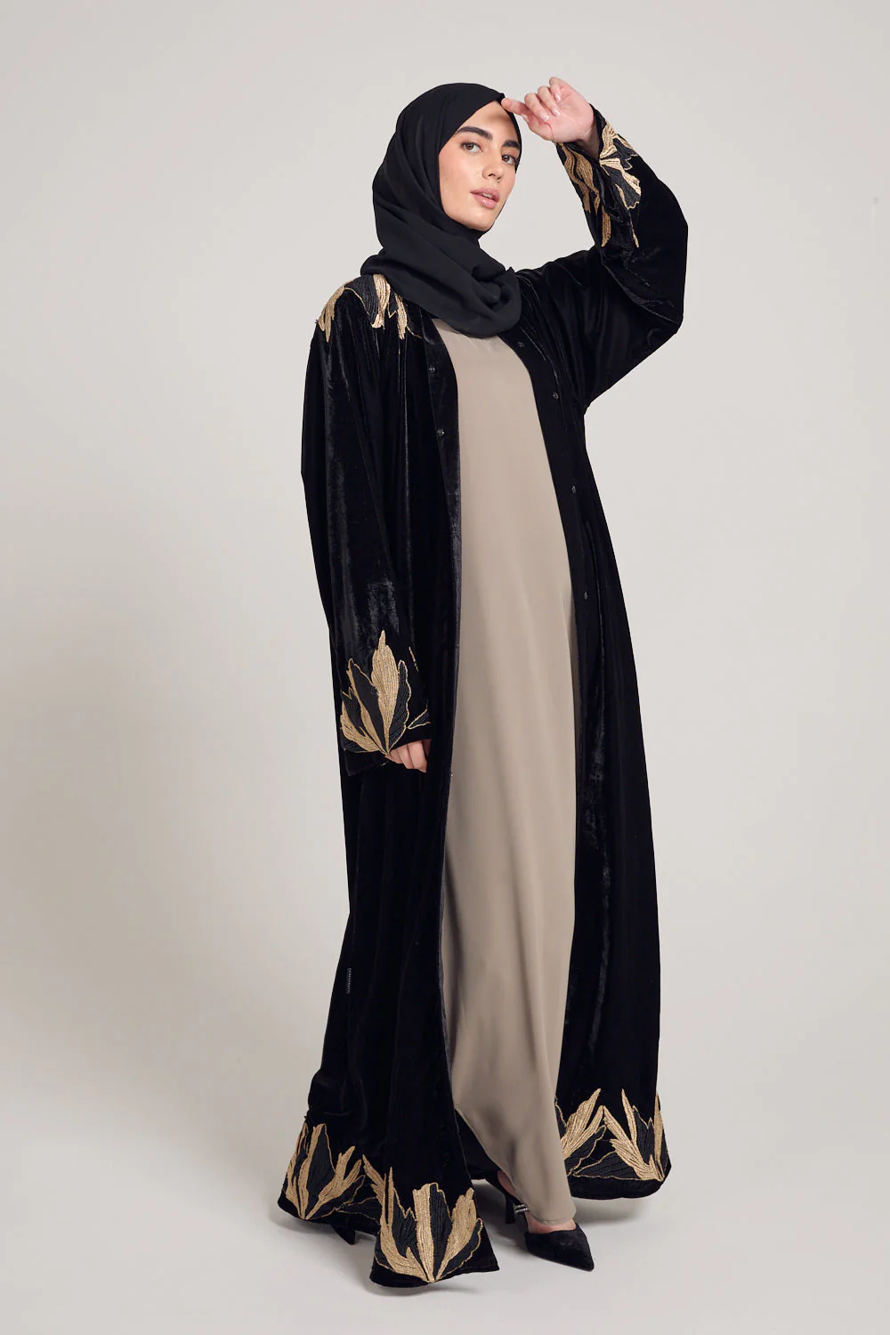 Premium Nidha Inner Slip Dress - Olive Grey - Image 4