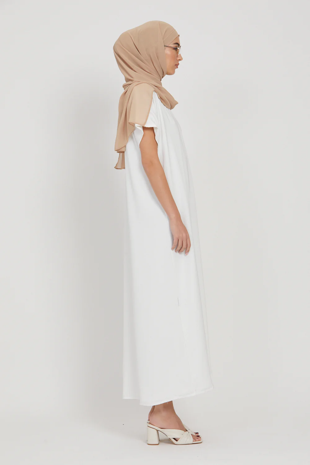 Premium Nidha Inner Slip Dress - White - WITH LINING - Image 3