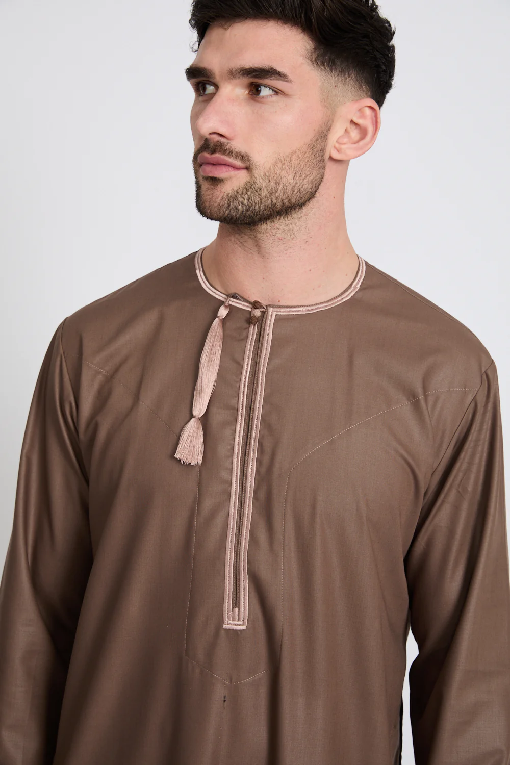 Premium Omani Thobe - Dusty Mocha - Image 2