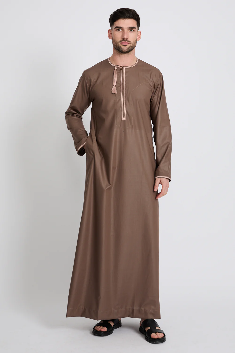 Premium Omani Thobe - Dusty Mocha - Image 4