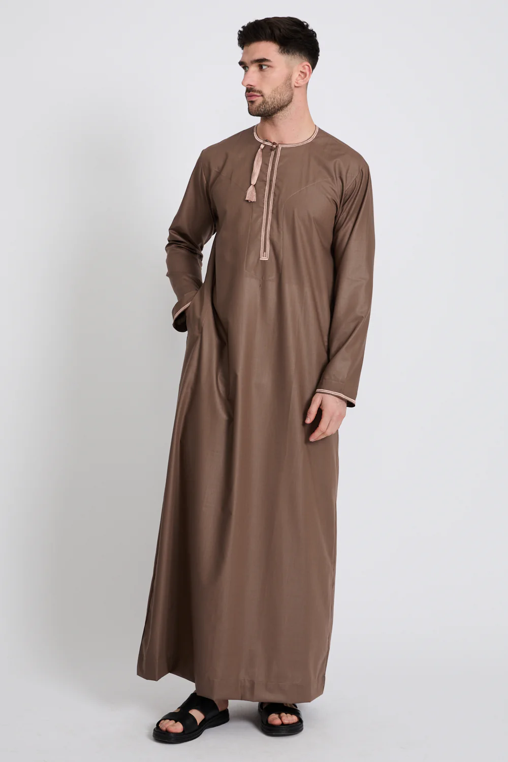 Premium Omani Thobe - Dusty Mocha - Image 5