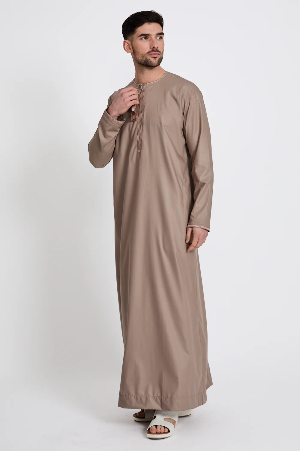 Premium Omani Thobe - Mocha Meringue - Image 3