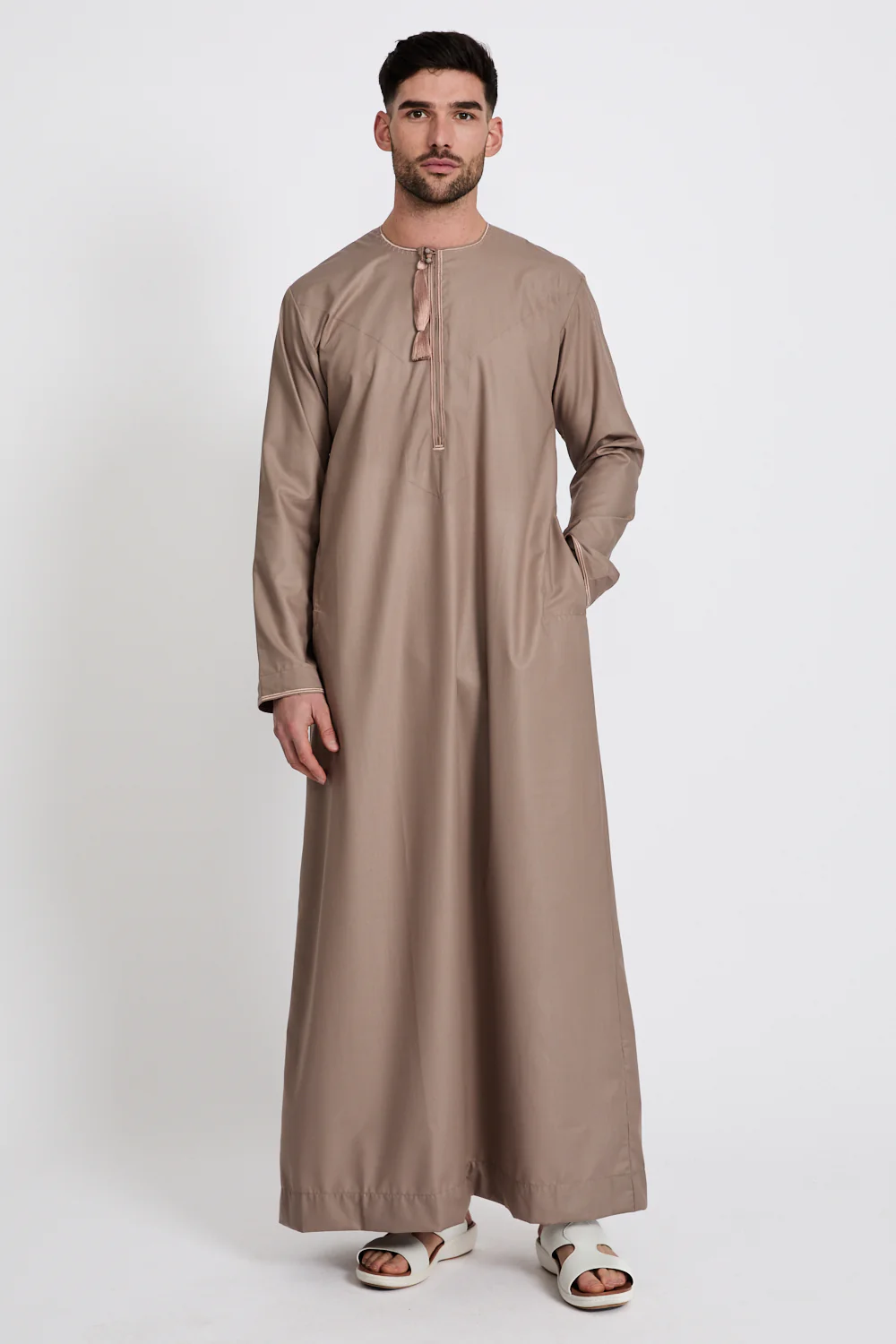 Premium Omani Thobe - Mocha Meringue - Image 4
