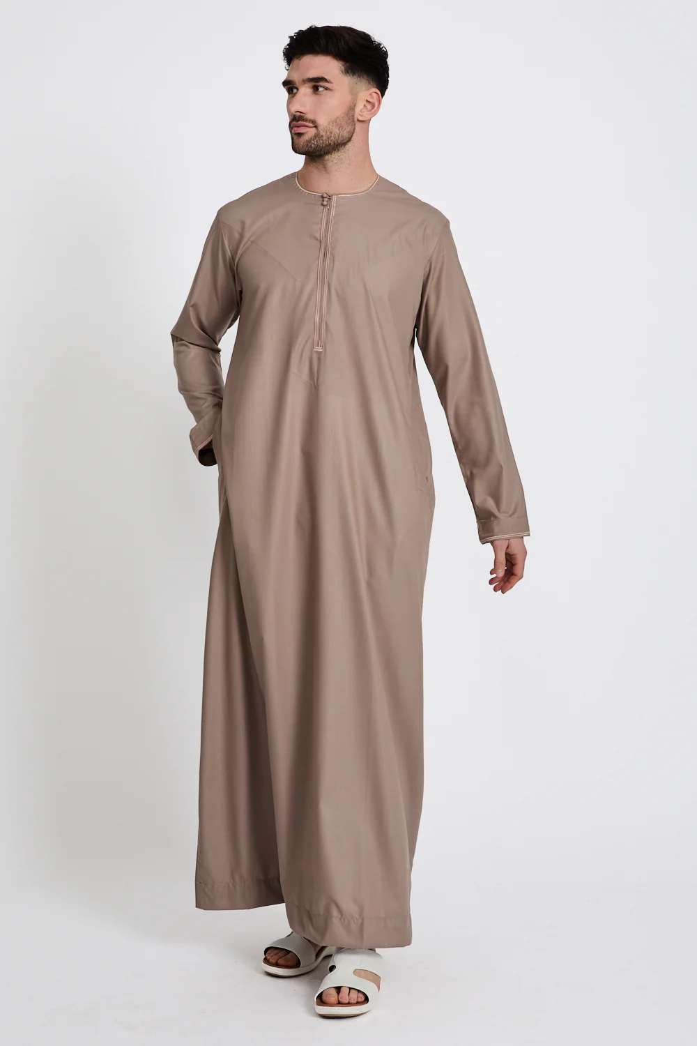 Premium Omani Thobe - Mocha Meringue - Image 5