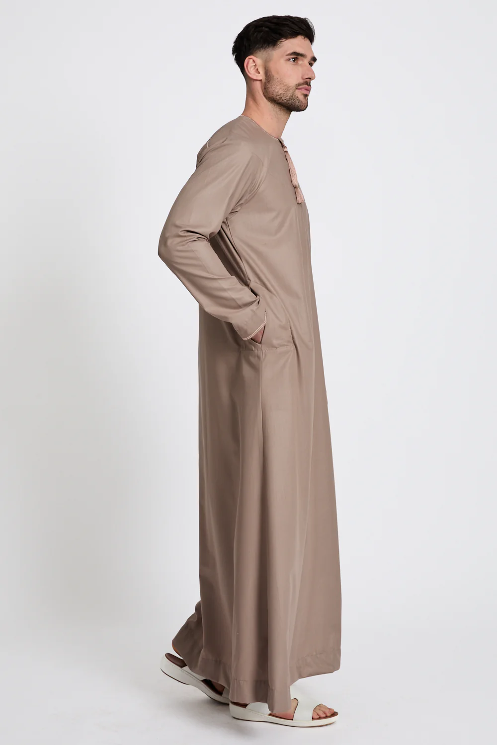 Premium Omani Thobe - Mocha Meringue - Image 9
