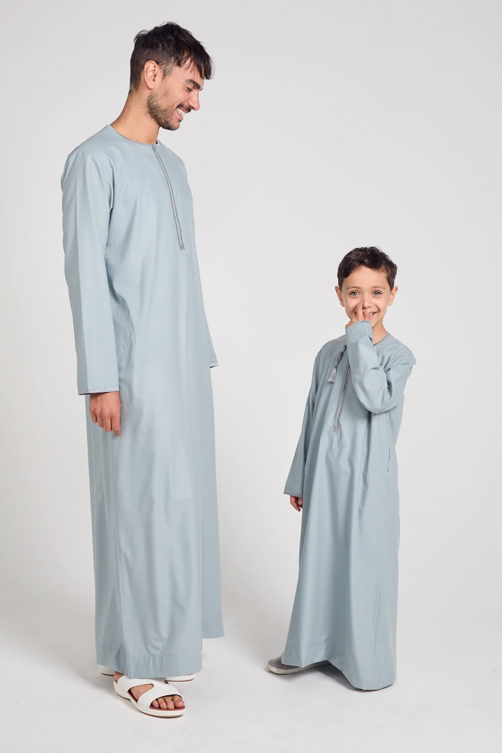 Premium Omani Thobe - Pearl Blue - Image 10
