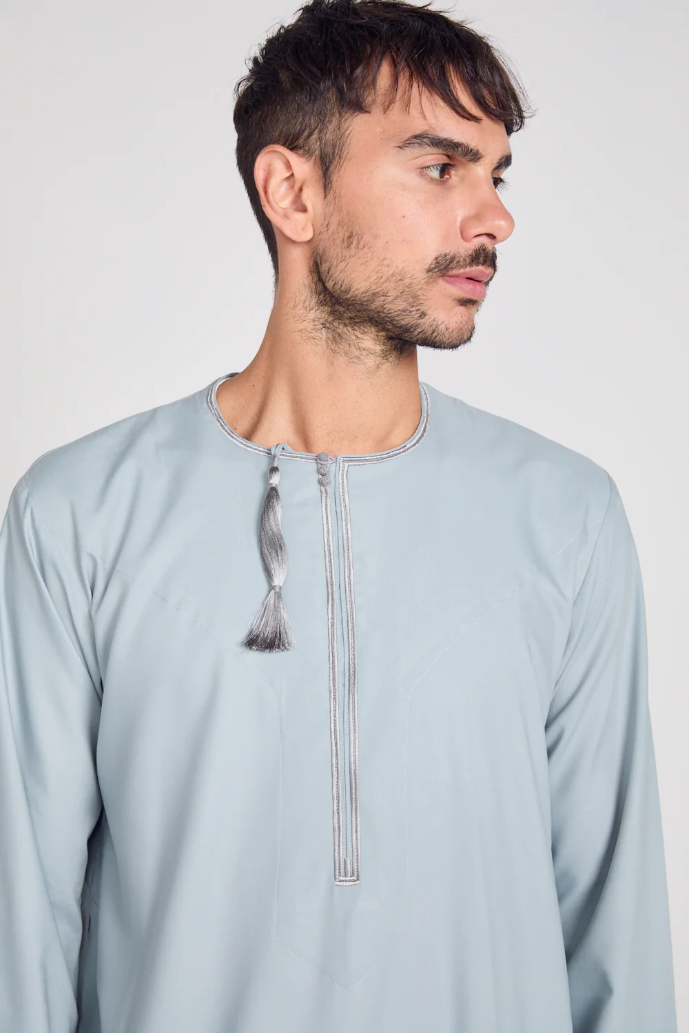 Premium Omani Thobe - Pearl Blue - Image 2